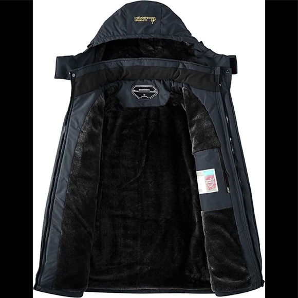 New Mens Artic Thick Interior Fleece Lined Jacket Zipper Pockets - Picture 2 of 2